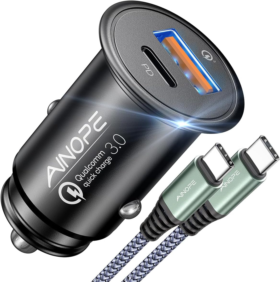 67.5W Car Charger USB C Fast Charge for Iphone 17 Pro, PD 45W USB C Car Charger Fast Charging【Mini & Metal】 Cigarette Lighter Adapter for Iphone 17 Pro Max 16 15 Air Samsung S25