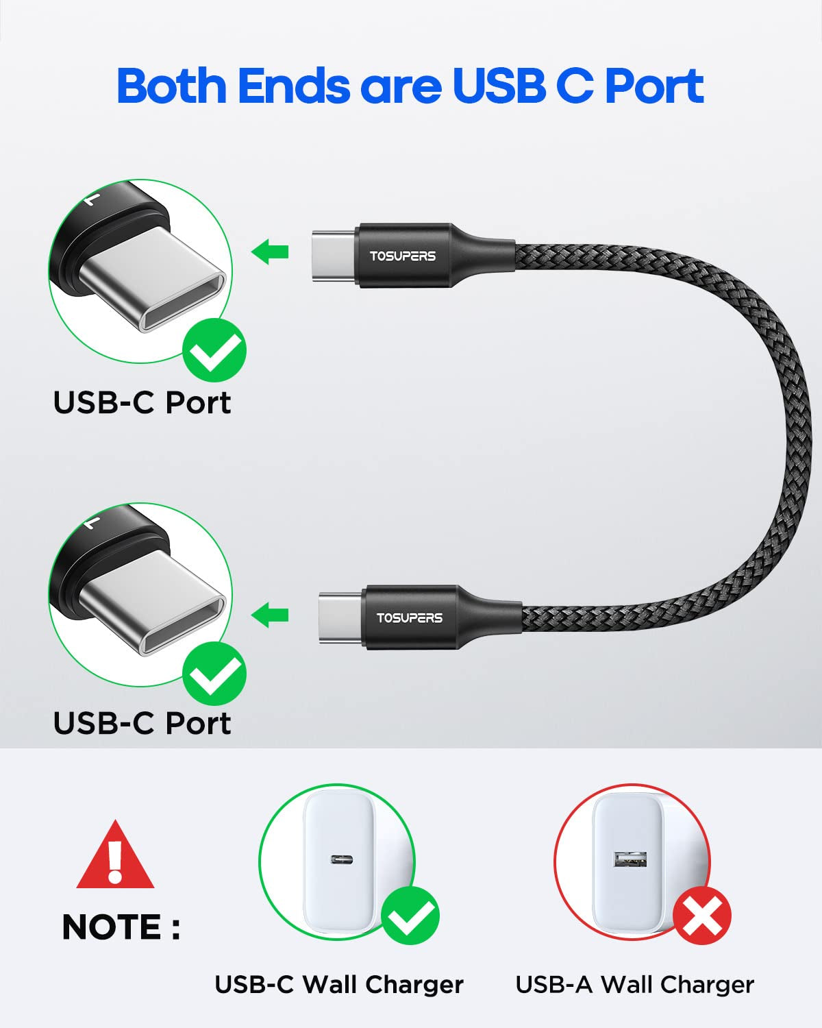 1Ft, 2 Pack Short USB C to USB C Cable Fast Charging 60W, PD Type C Charger Cord for Iphone 16 15 Pro Max Plus, for Samsung Galaxy S24 S23 S22 Ultra Z Flip6/Fold6, for Macbook/Ipad Pro