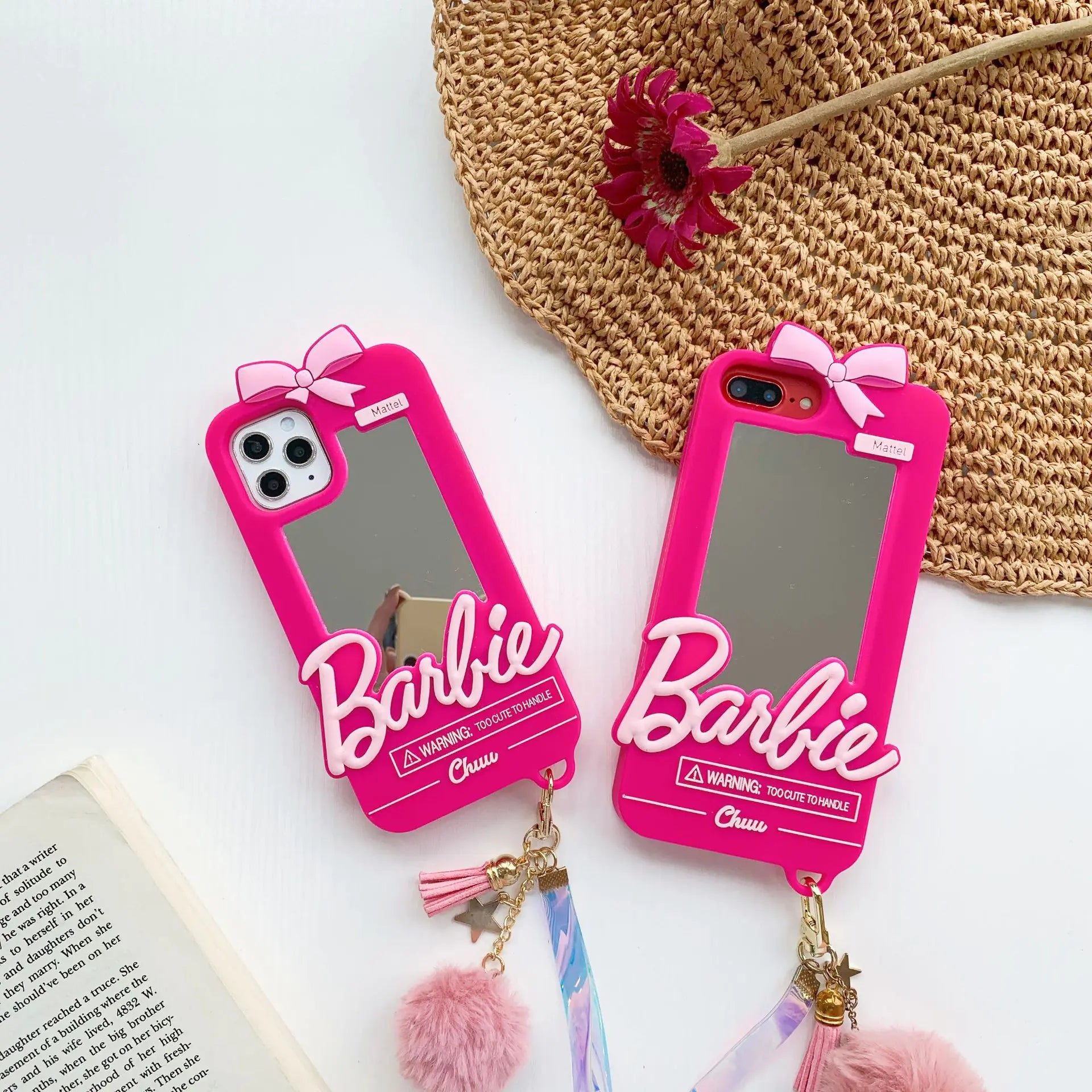 Pink Barbie Mirror Silicone Case for iPhone 14 Pro Max