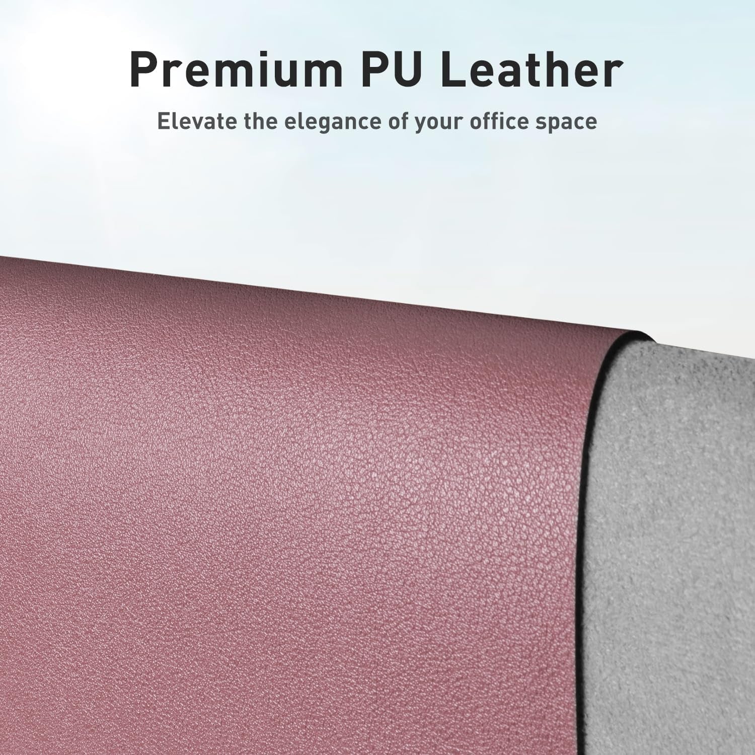 Aothia Leather Office Desk Mouse Pad Protector, Non-Slip PU Leather Laptop Desk Blotter/Mat, Waterproof Writing Pad for Office and Home, Dark Pink, 23.6" X 13.7"