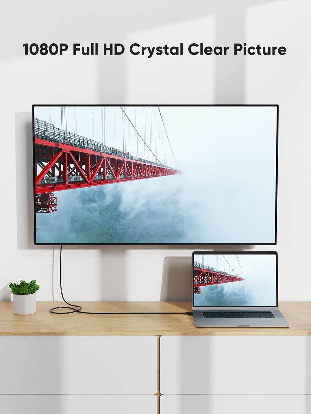 10Ft HDMI to DVI Cable - Bi-Directional 1080P HD Video Adapter Cable with 24+1 DVI-D Male Connector for PC, Laptop, TV, Projector