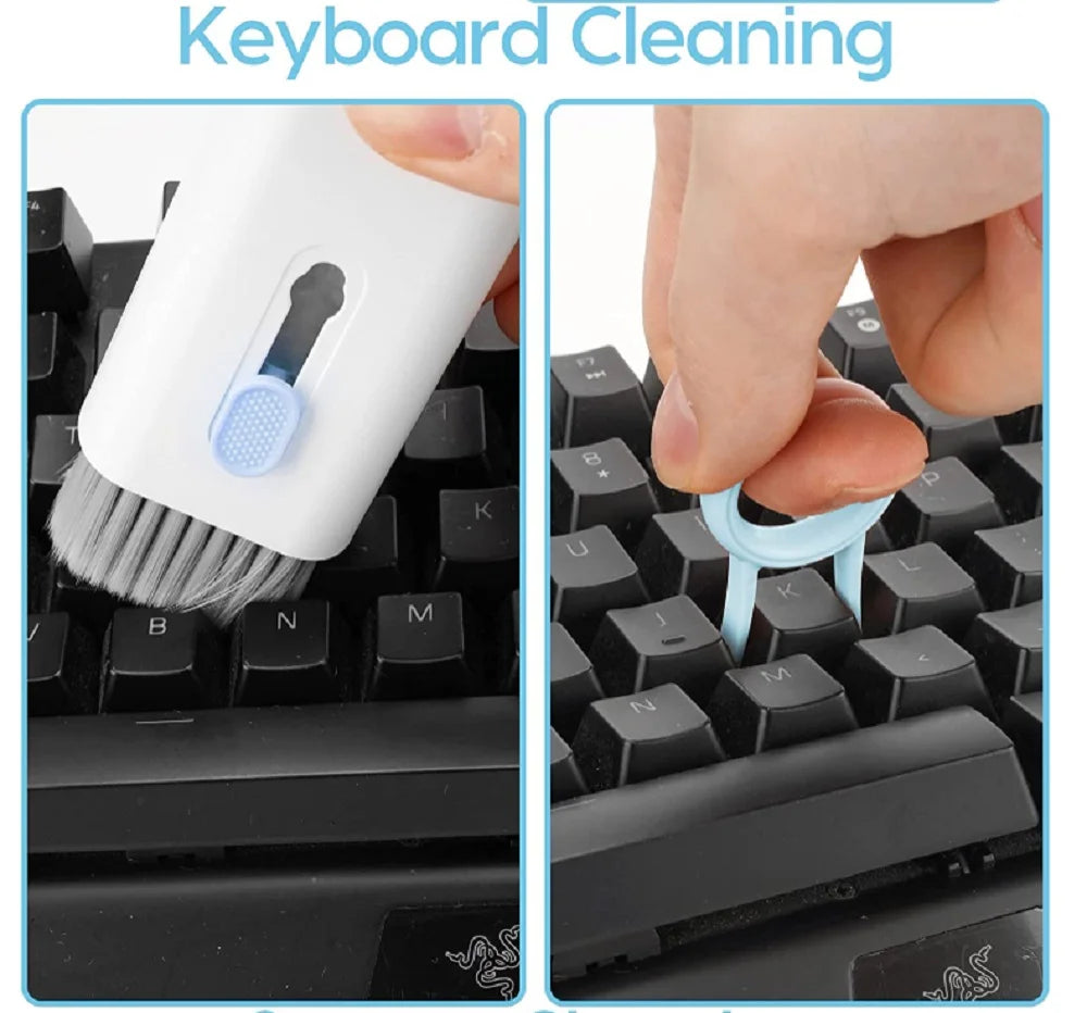 7-In-1 Multi-Device Cleaning Kit – Versatile Dust Brush for Keyboards, Screens & Earphones for Computers, Tablets & Bluetooth Devices