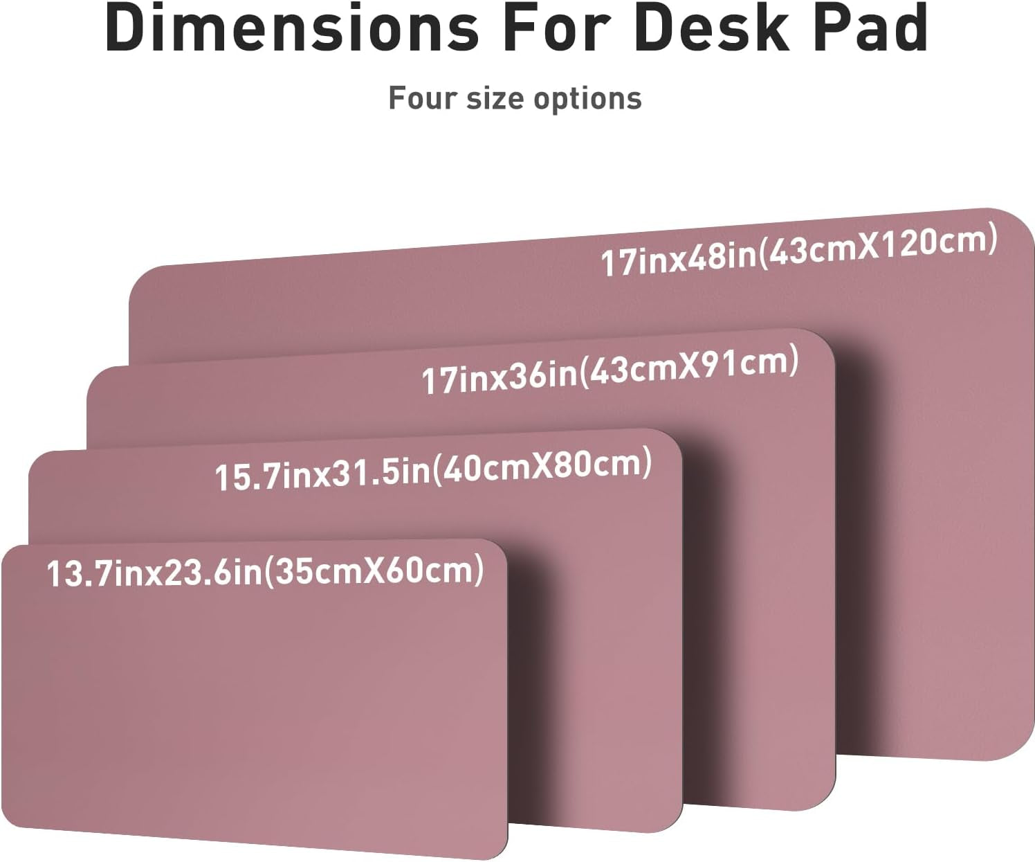 Aothia Leather Office Desk Mouse Pad Protector, Non-Slip PU Leather Laptop Desk Blotter/Mat, Waterproof Writing Pad for Office and Home, Dark Pink, 23.6" X 13.7"