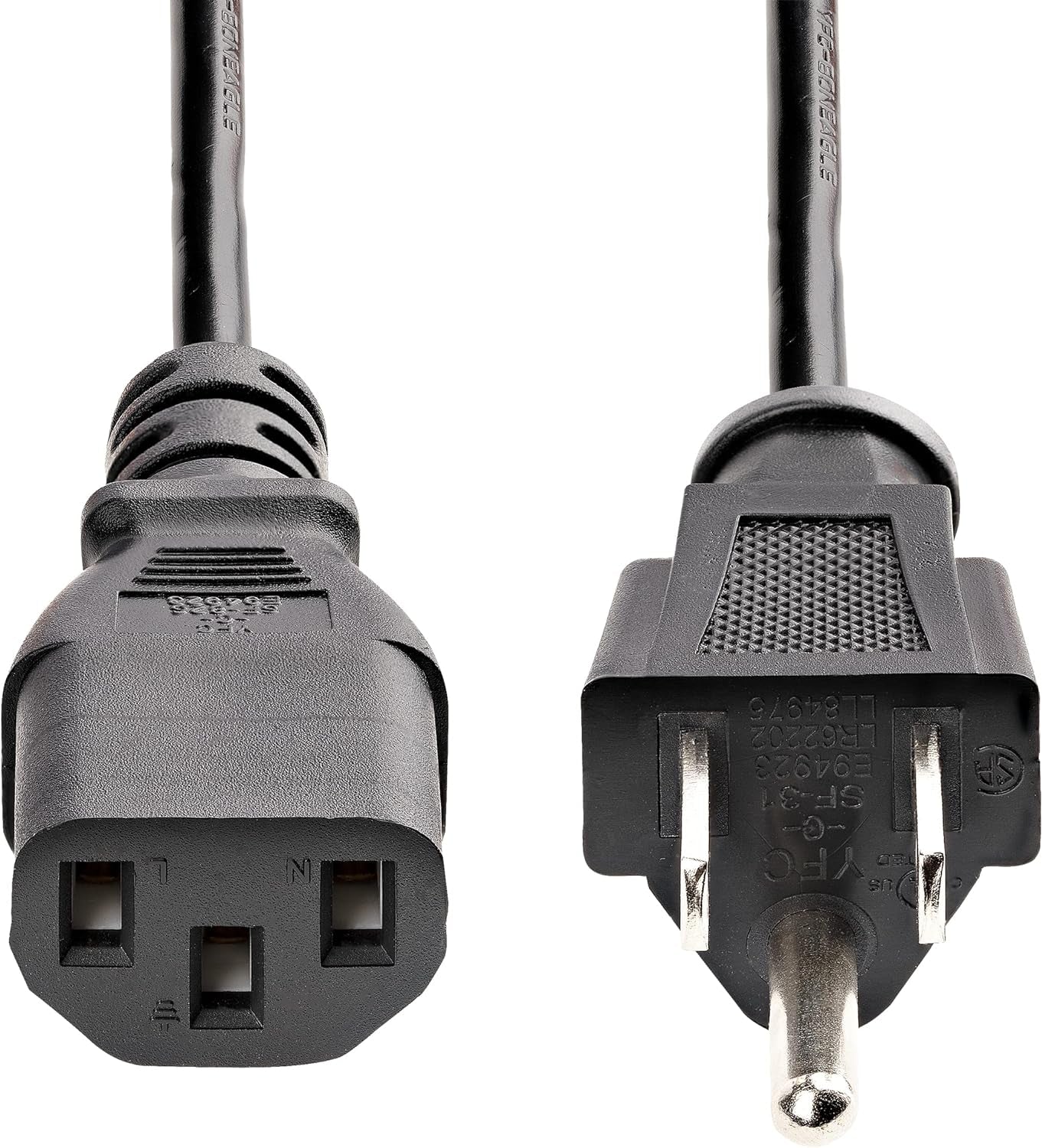 .Com 25Ft (7.6M) Computer Power Cord, NEMA 5-15P to C13, 10A 125V, 18AWG, Black Replacement AC Power Cord, Printer Power Cord, PC Power Supply Cable, Monitor Power Cable - UL Listed (PXT10125)