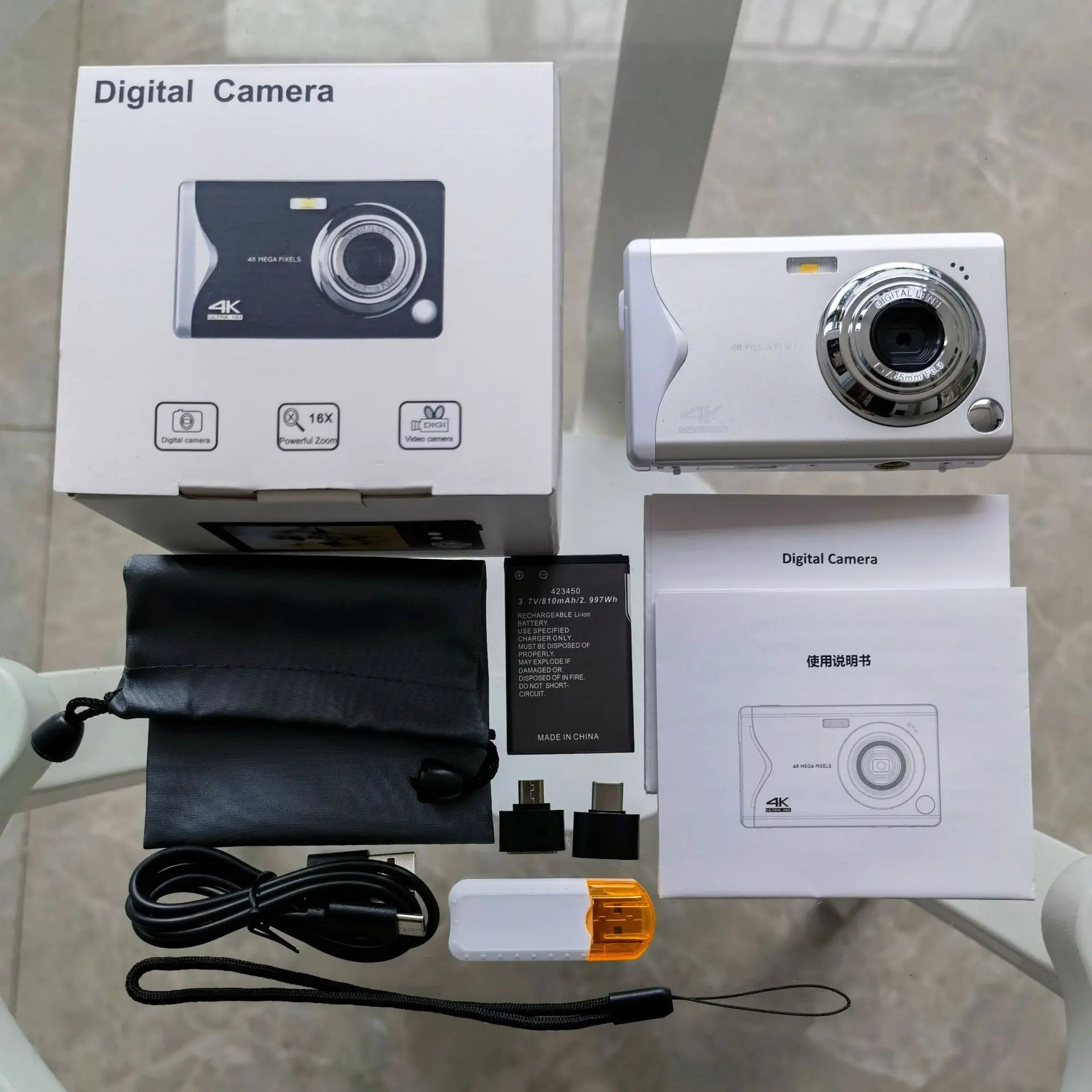 2023 New Student Camera 4K HD 3-Inch Autofocus