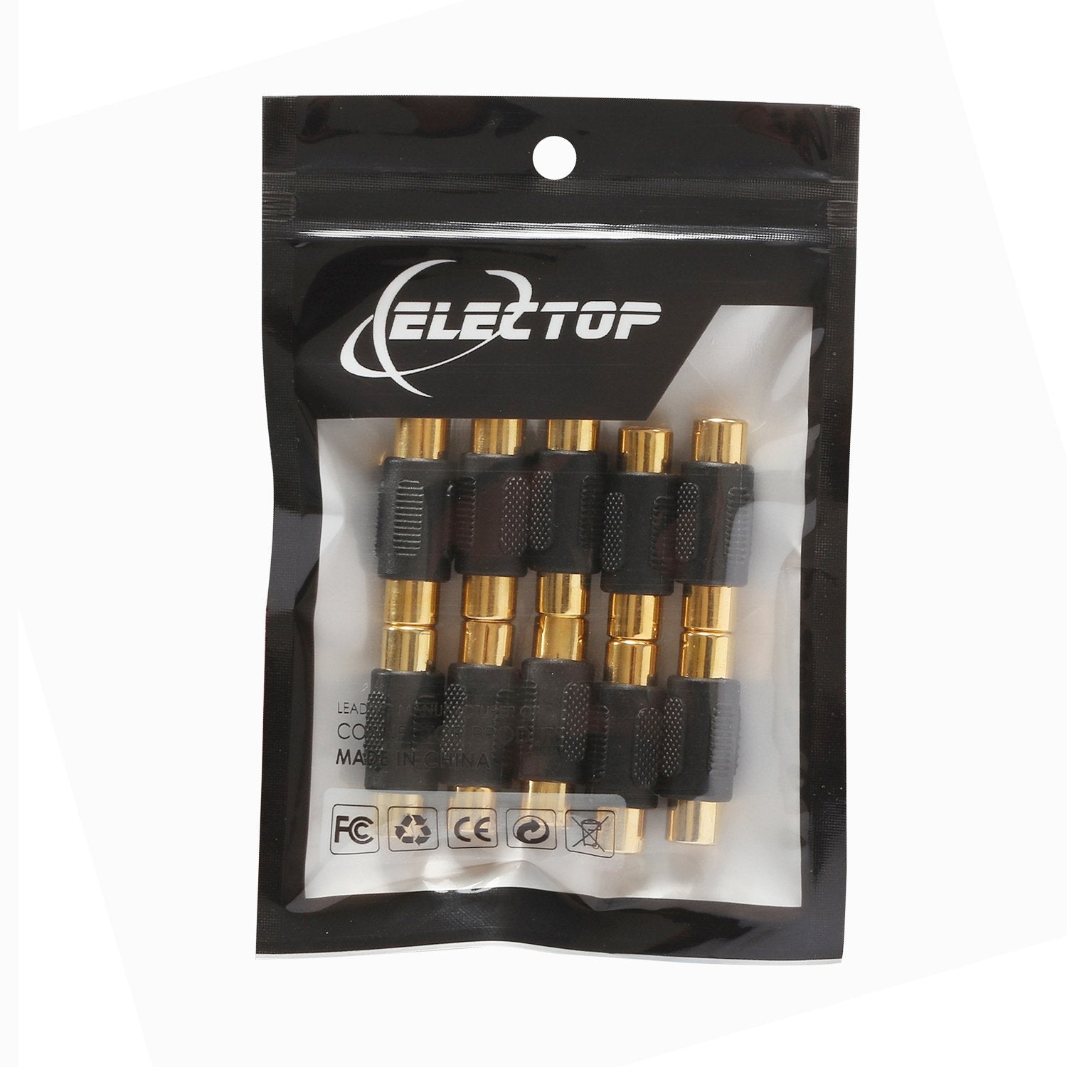 10 Pack RCA Female to Female Coupler Audio Video Gold Adapter, for Phono, Speaker, RCA Cable, Amplifier