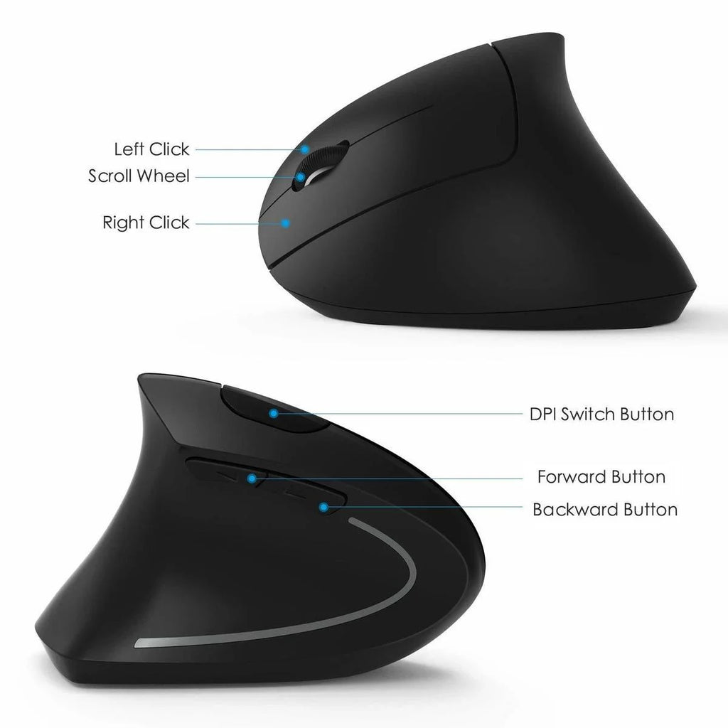 CHYI Ergonomic Vertical Mouse 2.4G Wireless Right Left Hand Computer Gaming Mice 6D USB Optical Mouse Gamer Mause for Laptop PC