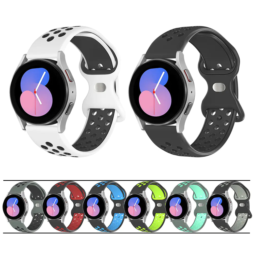 Silicone Watch Strap with Butterfly Clasp for Samsung & Huawei