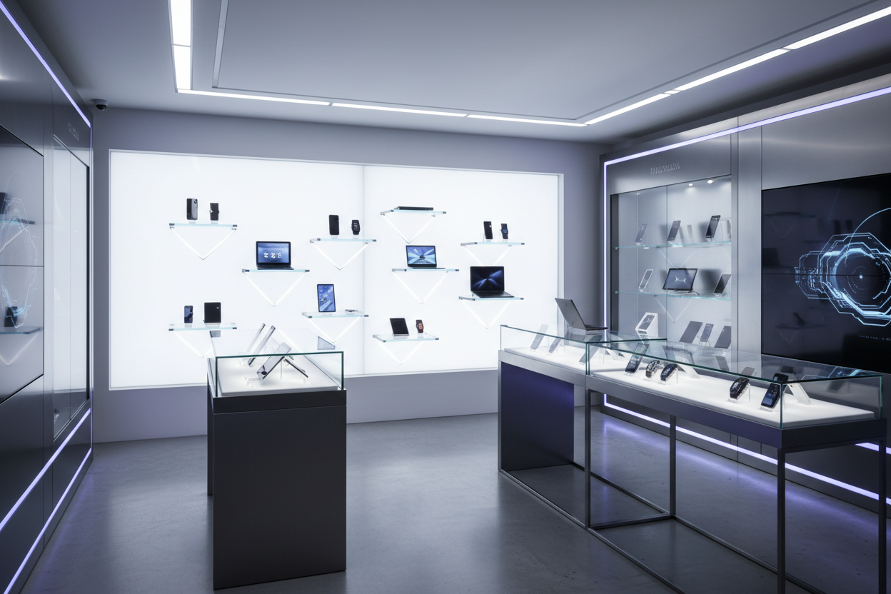 Tech store aesthetic