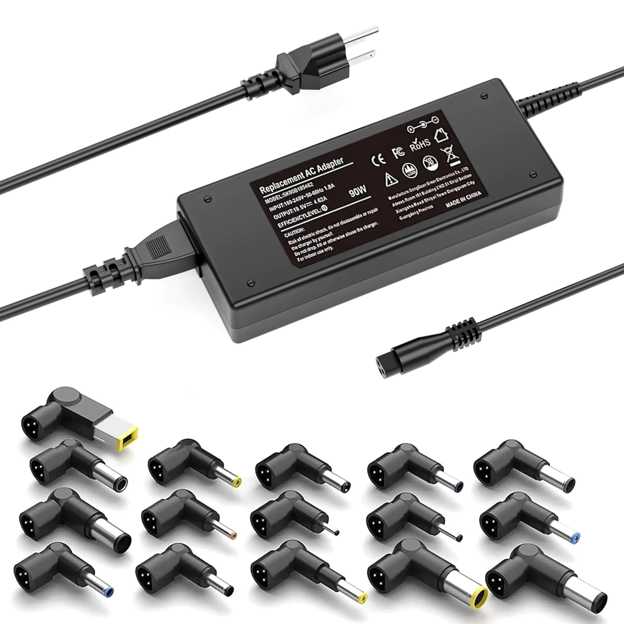 90W Universal Laptop Charger AC Power Adapter Replacement for HP Dell Lenovo Acer ASUS Samsung Toshiba Sony IBM Fujitsu Gateway Notebook Ultrabook Chromebook Power Supply Cord with 16 Tips